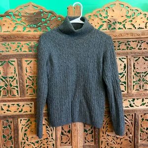 Cashmere cable knit turtleneck sweater